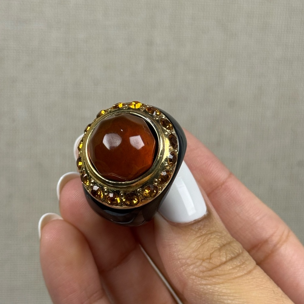 Gold and Brown Statement Ring